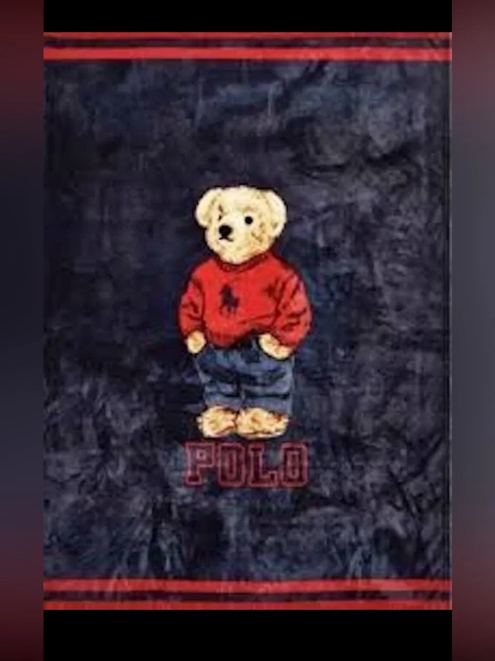 Like new Polo Ralph Lauren Polo Bear Fleece Throw Blanket